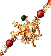 Beaded Rakhi Thread with Hanuman Motif