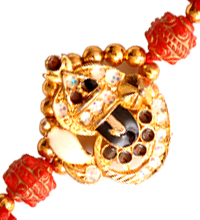 Beaded Mauli Rakhi with Stones